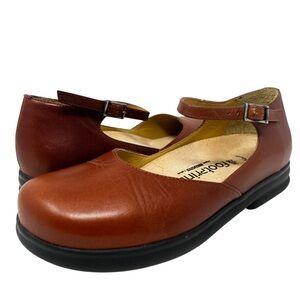 Footprints by Birkenstock Brown Leather Mary Jane Flats